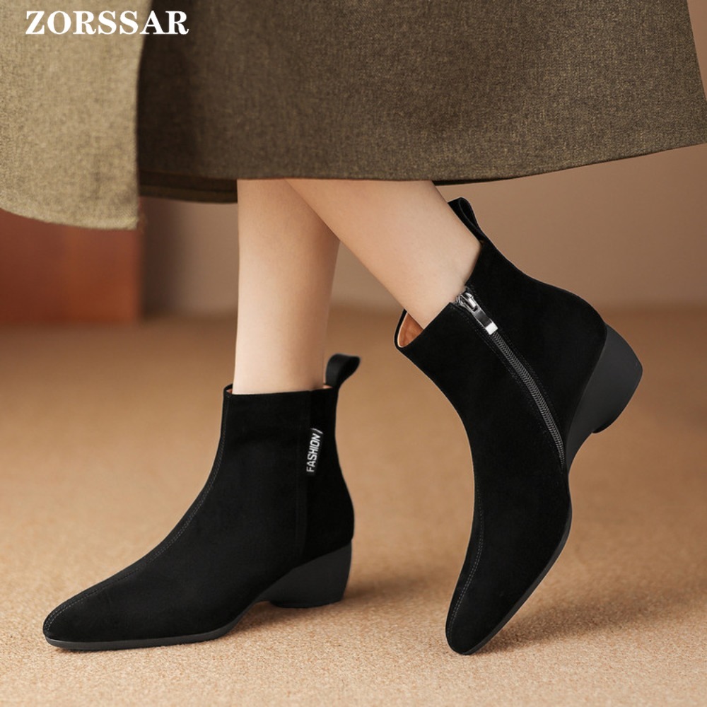 Chelsea Boots Suede - 2025 novo outono inverno botas femininas