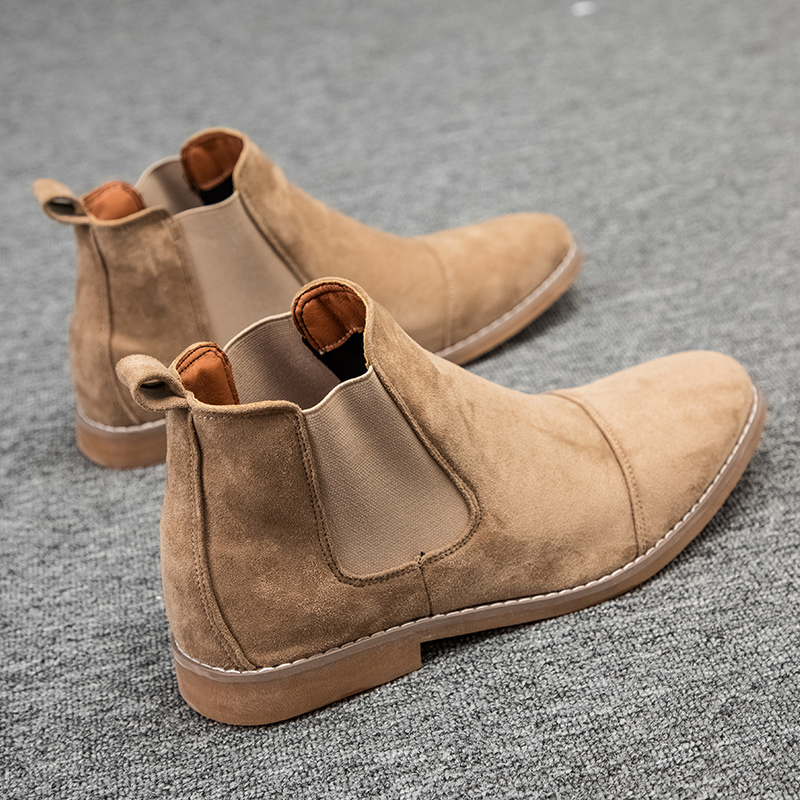 Chelsea Boots Suede - Botas Chelsea masculinas de couro camurça,