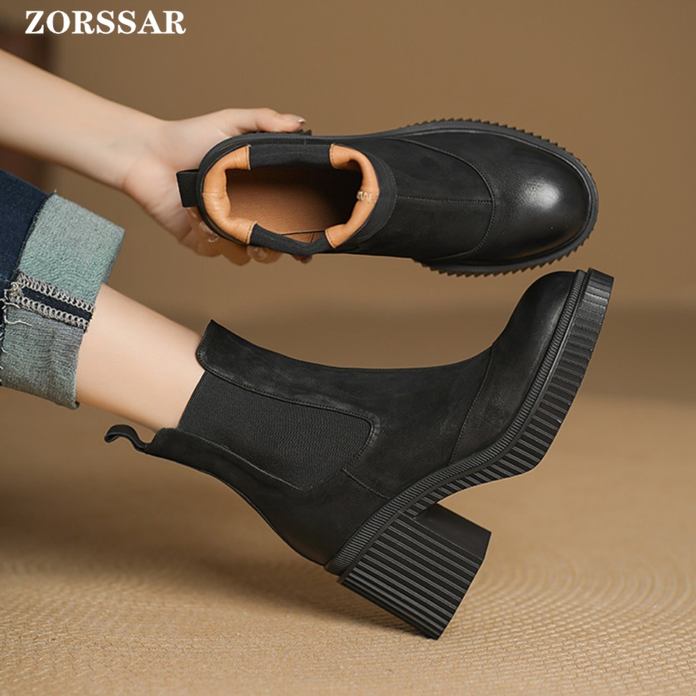 2025 inverno salto quadrado to - Chelsea Boots Suede avaliação e preço