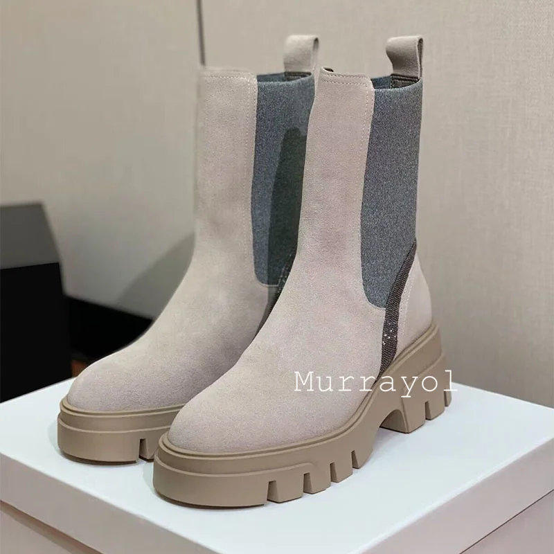 Botas de cano médio mujer camu - Chelsea Boots Suede avaliação e preço