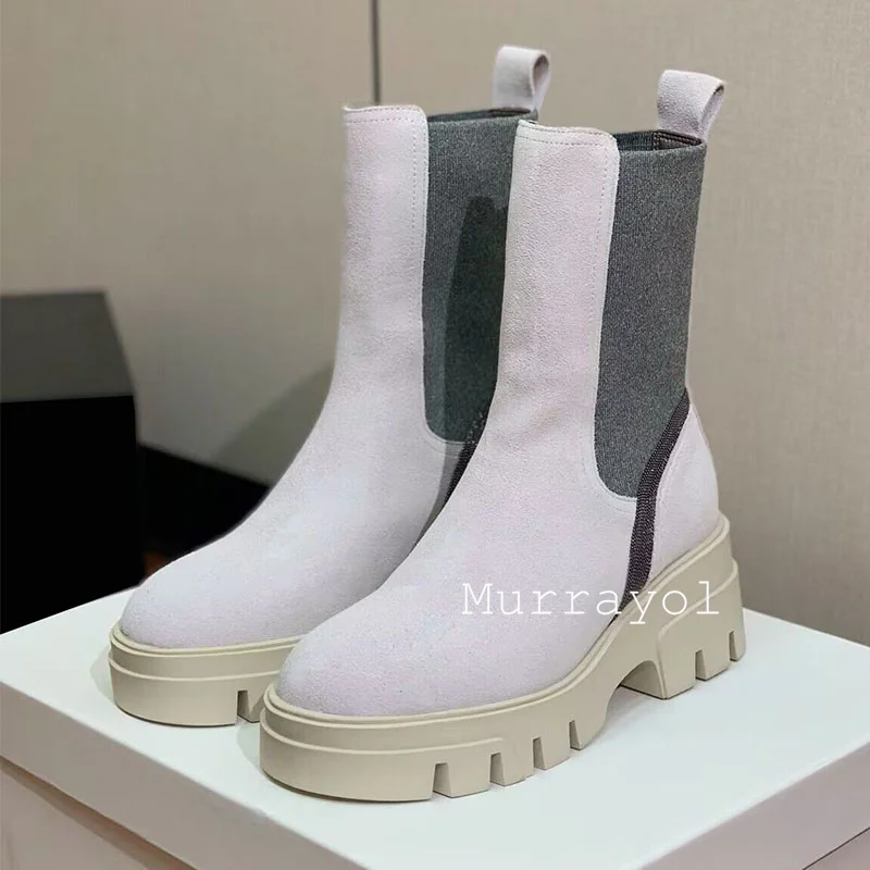 Botas de cano médio mujer camu - Chelsea Boots Suede avaliação e preço